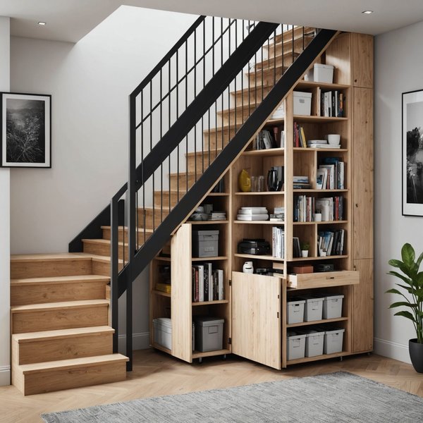 Comment optimiser l'utilisation d'un espace de rangement sous l'escalier?
