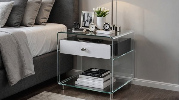 Table de chevet transparente : modernité et élégance pour votre chambre